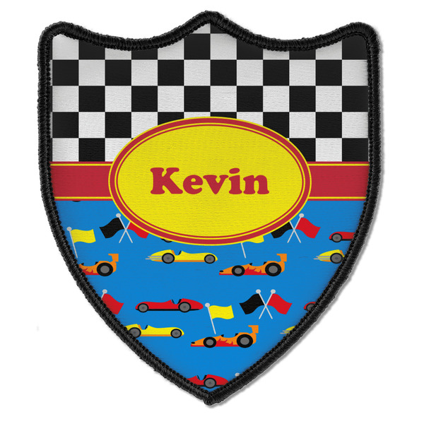 Custom Racing Car Iron On Shield Patch B w/ Name or Text