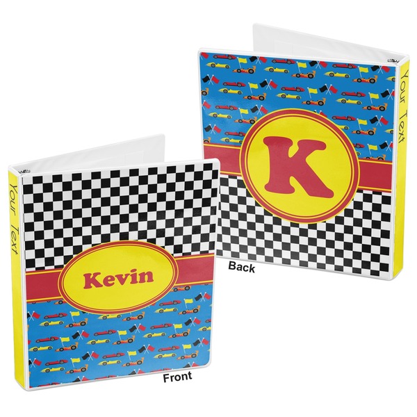 Racing Car 3-Ring Binder Front and Back