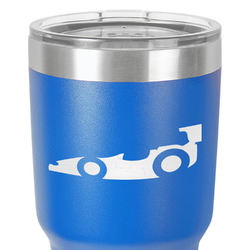 Racing Car 30 oz Stainless Steel Tumbler - Royal Blue - Double-Sided (Personalized)