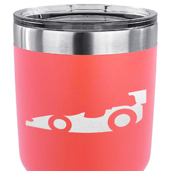 Racing Car 30 oz Stainless Steel Tumbler - Coral - Double Sided (Personalized)
