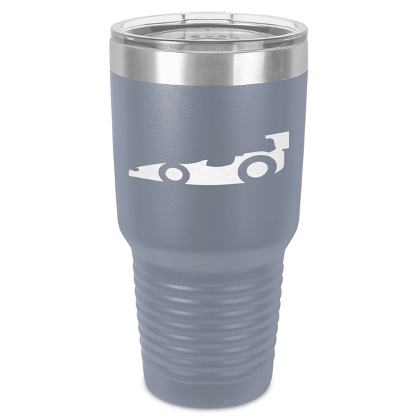 Racing Car 30 oz Stainless Steel Ringneck Tumbler - Grey - Front