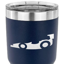 Racing Car 30 oz Stainless Steel Tumbler - Navy - Double Sided (Personalized)