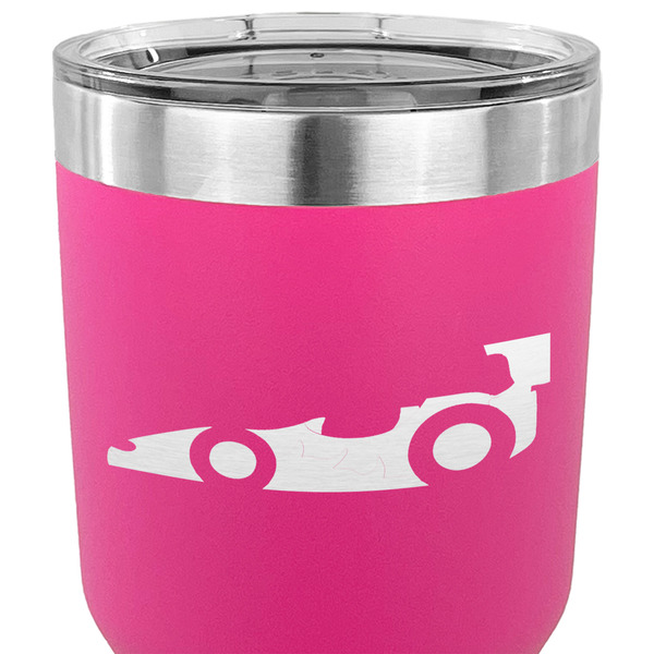 Racing Car 30 oz Stainless Steel Ringneck Tumbler - Pink - CLOSE UP