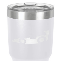 Racing Car 30 oz Stainless Steel Tumbler - White - Single-Sided
