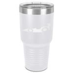 Racing Car 30 oz Stainless Steel Tumbler - White - Single-Sided