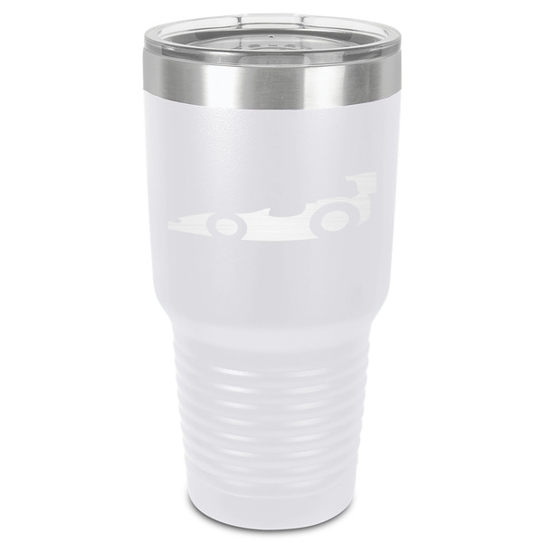 Custom Racing Car 30 oz Stainless Steel Tumbler - White - Single-Sided