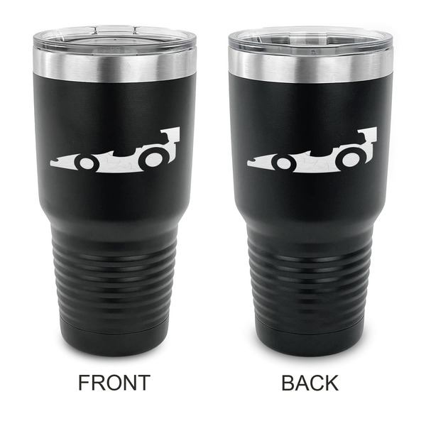 Custom Racing Car 30 oz Stainless Steel Tumbler - Black - Double Sided (Personalized)