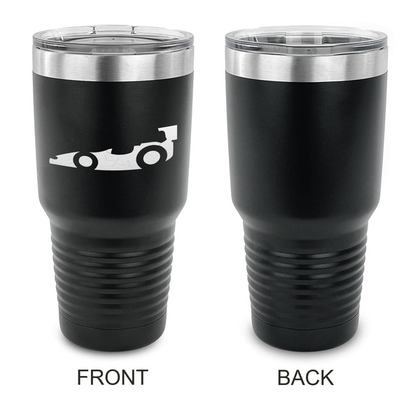 Racing Car 30 oz Stainless Steel Ringneck Tumblers - Black - Single Sided - APPROVAL