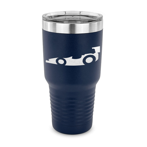 Custom Racing Car 30 oz Stainless Steel Tumbler - Navy - Single Sided