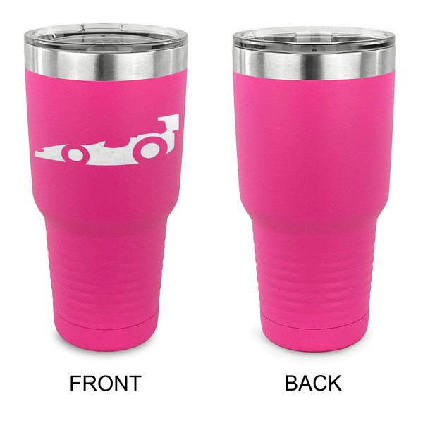 Racing Car 30 oz Stainless Steel Ringneck Tumblers - Pink - Single Sided - APPROVAL