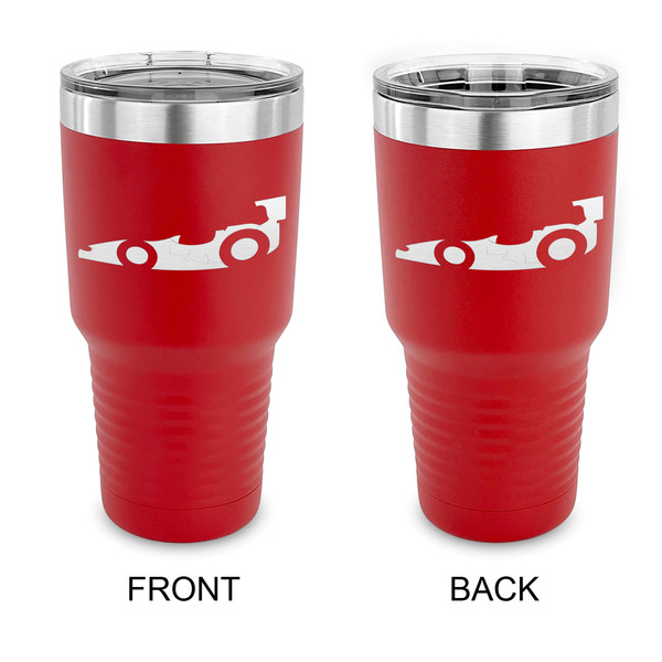 Custom Racing Car 30 oz Stainless Steel Tumbler - Red - Double Sided (Personalized)