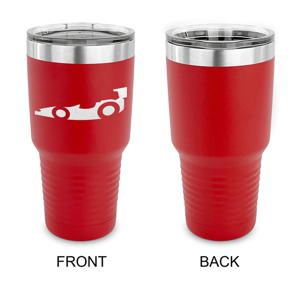 Racing Car 30 oz Stainless Steel Ringneck Tumblers - Red - Single Sided - APPROVAL