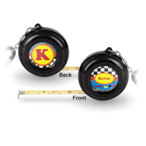 Racing Car 6-Ft Pocket Tape Measure with Carabiner Hook - Front and Back