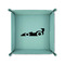 Racing Car 6" x 6" Teal Leatherette Snap Up Tray - FOLDED UP