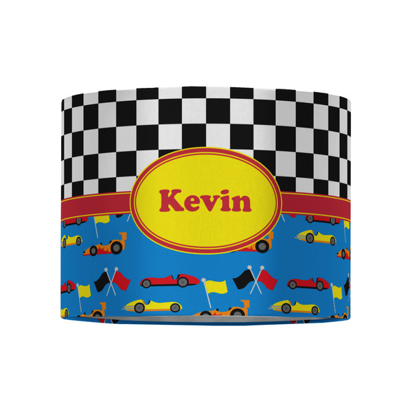Racing Car 8" Drum Lampshade - FRONT (Fabric)