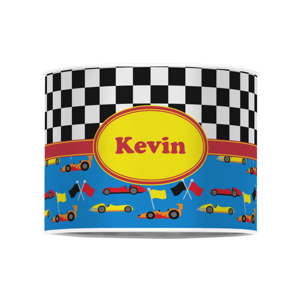 Racing Car 8" Drum Lampshade - FRONT (Poly Film)