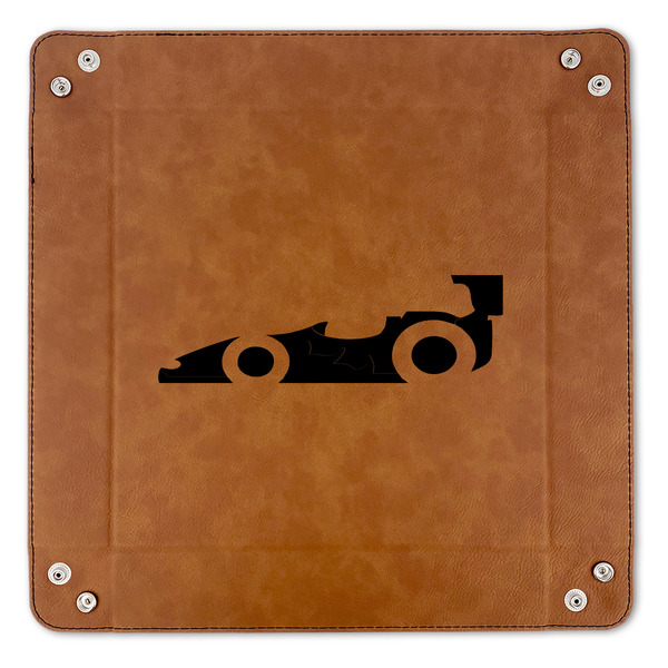 Racing Car 9" x 9" Leatherette Snap Up Tray - APPROVAL (FLAT)