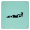 Racing Car 9" x 9" Teal Leatherette Snap Up Tray - APPROVAL