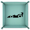 Racing Car 9" x 9" Teal Leatherette Snap Up Tray - FOLDED