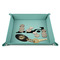 Racing Car 9" x 9" Teal Leatherette Snap Up Tray - STYLED