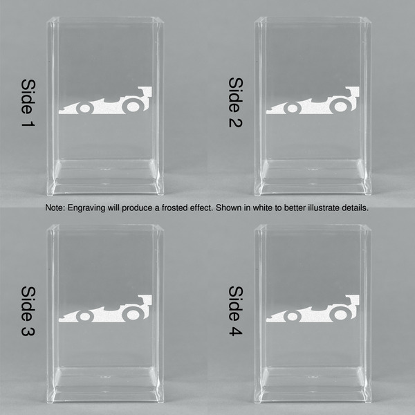 Racing Car Acrylic Pen Holder - All Sides