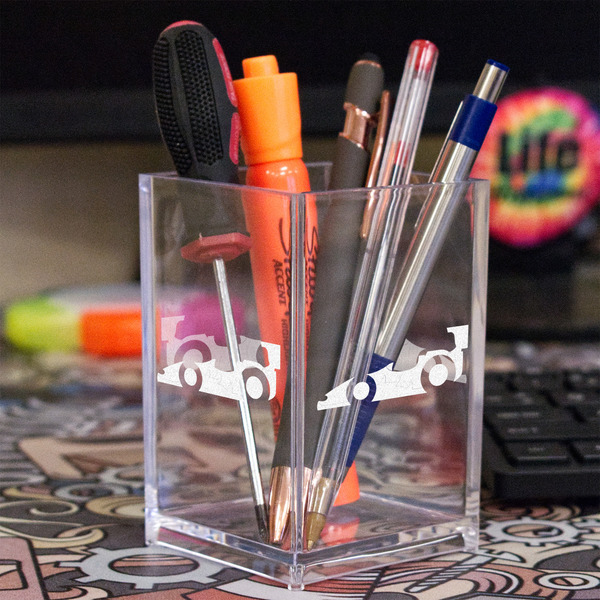 Racing Car Acrylic Pen Holder - In Context