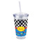Racing Car 16oz Double Wall Acrylic Tumbler with Lid & Straw - Full Print (Personalized)