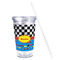 Racing Car Acrylic Tumbler - Full Print - Front straw out
