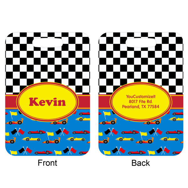 Racing Car Aluminum Luggage Tag (Front + Back)