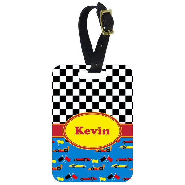 Custom Racing Car Metal Luggage Tag w/ Name or Text