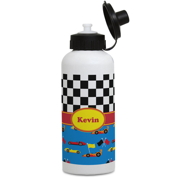Custom Racing Car Water Bottles - Aluminum - 20 oz - White (Personalized)