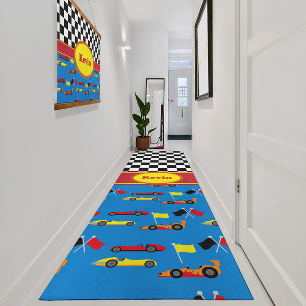 Racing Car Area Rug Sizes - In Context (vertical)