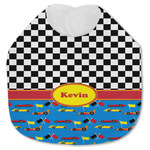 Racing Car Jersey Knit Baby Bib w/ Name or Text