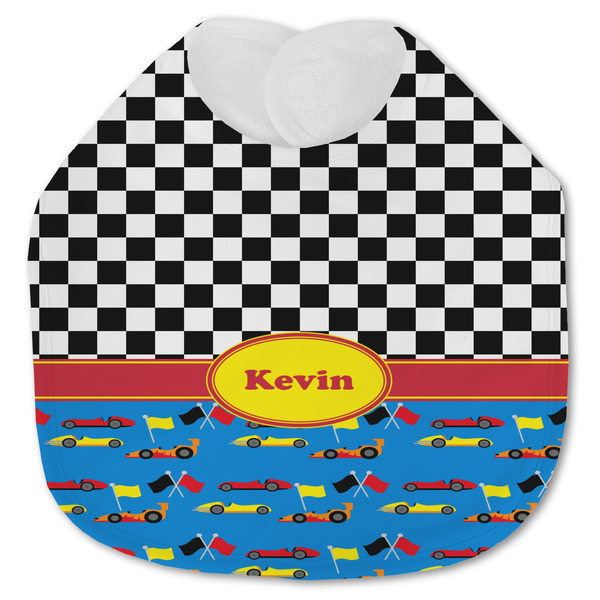 Custom Racing Car Jersey Knit Baby Bib w/ Name or Text
