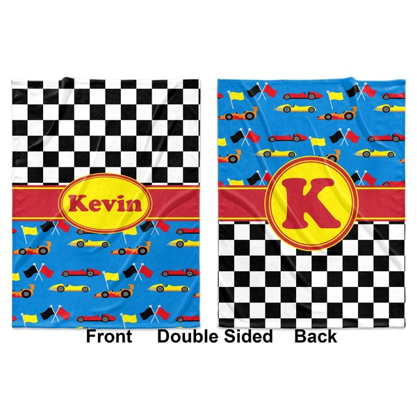Racing Car Baby Blanket (Double Sided - Printed Front and Back)