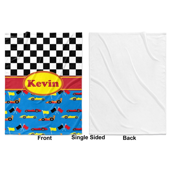 Racing Car Baby Blanket (Single Side - Printed Front, White Back)