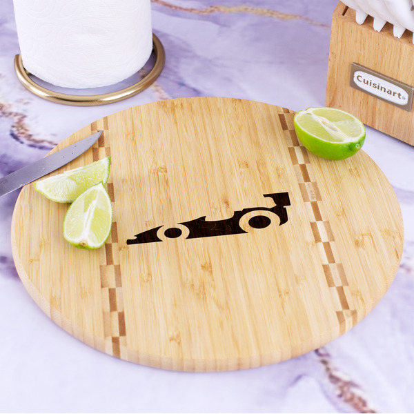 Racing Car Bamboo Cutting Board - In Context
