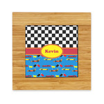Racing Car Bamboo Trivet with Ceramic Tile Insert (Personalized)