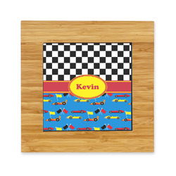 Racing Car Bamboo Trivet with Ceramic Tile Insert (Personalized)