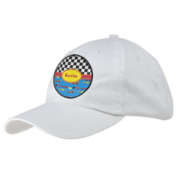Custom Racing Car Baseball Cap - White (Personalized)