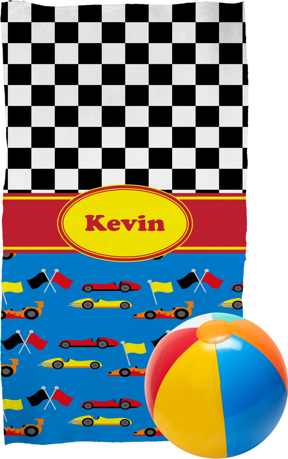 Racing Car Beach Towel (Personalized) YouCustomizeIt