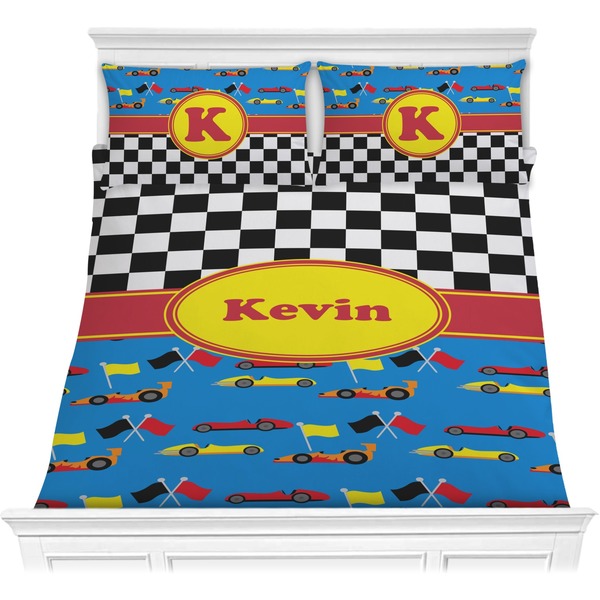 Custom Racing Car Comforter Set - Full / Queen (Personalized)
