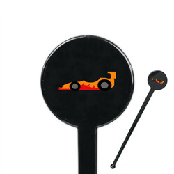 Racing Car 7" Round Plastic Stir Sticks - Black - Single Sided