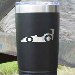 Racing Car 20 oz Stainless Steel Tumbler - Black - Double Sided (Personalized)