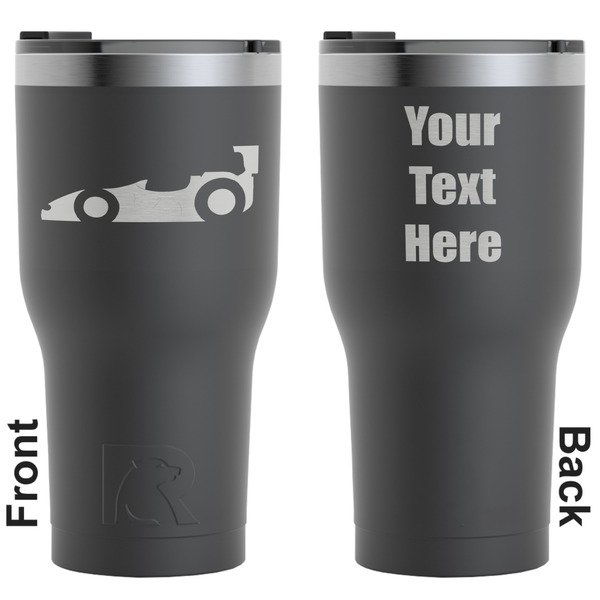 Custom Racing Car RTIC Tumbler - Black - Engraved Front & Back (Personalized)