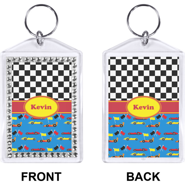 Racing Car Bling Keychain (Front + Back)