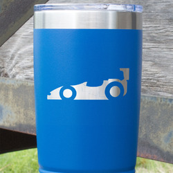 Racing Car 20 oz Stainless Steel Tumbler - Royal Blue - Double Sided (Personalized)