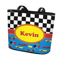 Racing Car Bucket Tote w/ Genuine Leather Trim (Personalized)