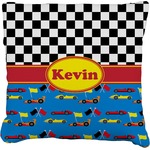 Racing Car Faux-Linen Throw Pillow 26" (Personalized)