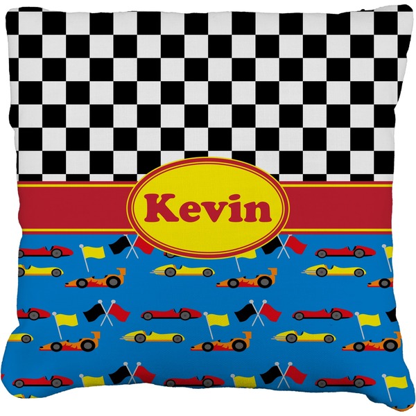 Custom Racing Car Faux-Linen Throw Pillow 26" (Personalized)